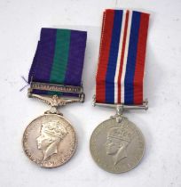 George VI General Service Medal with Palestine 1945-48 clasp impressed to T/14886985 LCPL L.A.