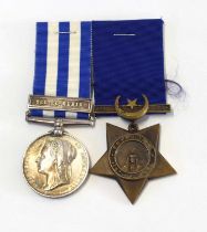 Pair of Victorian Egypt medals with Tel-el-kebir clap and khedives star to 2243 Pte H Sullivan 2nd