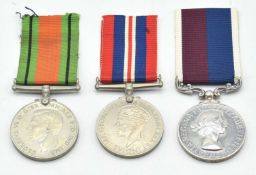 Second World War and Post War British Medal group of three medals impressed to 625994 M. E. Tutty