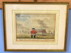 Framed watercolour titled: 