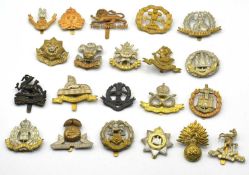 Quantity of 21x First World War and 20th Century British Infantry Regiments cap badges to include: