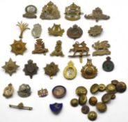 Quantity of mixed First World War and Second World War British and Commonwealth Cap Badges to