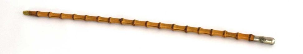 First World War bamboo Royal Flying Corps swagger stick with silver plated top with RFC wings