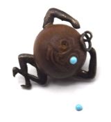 Original First World War British Tommy 'Touch Wud' fumsup charm with silver arms and legs and two