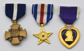 Quantity of Three American Medals to include Purple Heart, American Naval Academy Cross and Silver