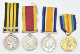 Victorian and First World War Medal group of four comprising of East & West African medal 1887-
