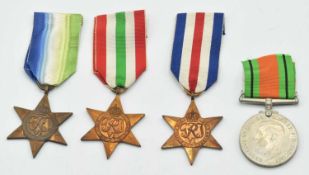 Quantity of Four Second World War British Campaign medals to include: Atlantic star, Italy Star,