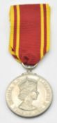 ERII Fire Brigade long Service medal impressed to Station Officer Henry J. Godfrey