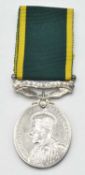 GRV Territorial Efficiency Medal impressed to 3763199 C.SJT. J.J. McGrail 10th Battalion, The