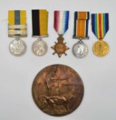 Victorian and First World War Casualty Medal group of five medals impressed to Pte Henry Page.