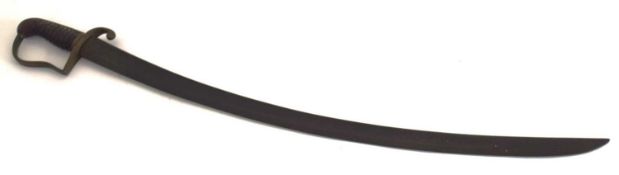 1796 Light Cavalry pattern sabre with brass hilt and handguard and leather bound grip.