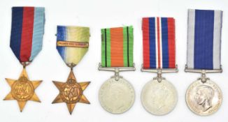 Second World War British Naval group of five medals impressed to M.39646 SY.P.P. R. W. Punchard,