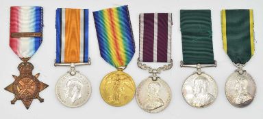 Medal group of six to include Ed VII Volunteer Force Long Service Medal (5012 C.Sjt: E. Over 1st