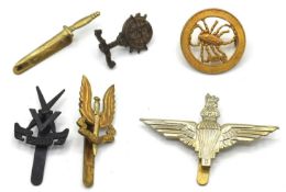 Small Quantity of Six Second World War British Special Forces cap badges to include Parachute