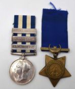 Victorian Egyptian Medal Pair comprising of Queen Victoria Egyptian medal (1882-89) with three