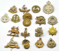 Quantity of 17x Various 20th Century British Infantry Regiment Cap Badges, to include: 23rd Royal