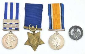 Victorian and First World War Medal group of three comprising of Egypt 1882 medal named to 2746 Lcpl