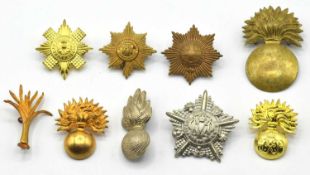 Quantity of Nine 20th Century Guards Division cap badges to include Irish Guards, Welsh Guards,