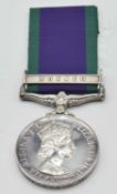 ERII General Service Medal with Borneo Clasp impressed to 24032556 GNR. R.S LAW Royal Artillery