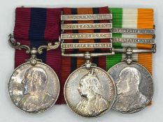 Boer War Gallantry medal trio comprising of ERVII Distuinguished Conduct Medal (DCM), Queen South