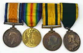 First World War British Medal group of four medals comprising of 1914-18 British War Medal, 1914-
