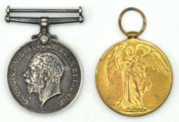 First World War British Medal Pair Comprising of 1914-18 War Medal and 1914-19 Victory Medal
