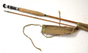 20th century, Allcocks “The princess” 2 section cane split fly/ salmon fishing rod measuring 9ft