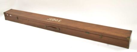 Quantity of 5x 20th century cane fly fishing rods in pine wooden rod box marked “JUDGE” (a/f) to