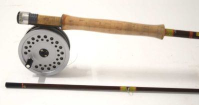 Hardy Bros 2 section richard walker "little lake" fly fishing rod 272cm long with cork handle.