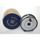 4” Viscount 150 salmon fly reel made by Hardy Bros LTD, fitted with a reversible U-shaped line guide