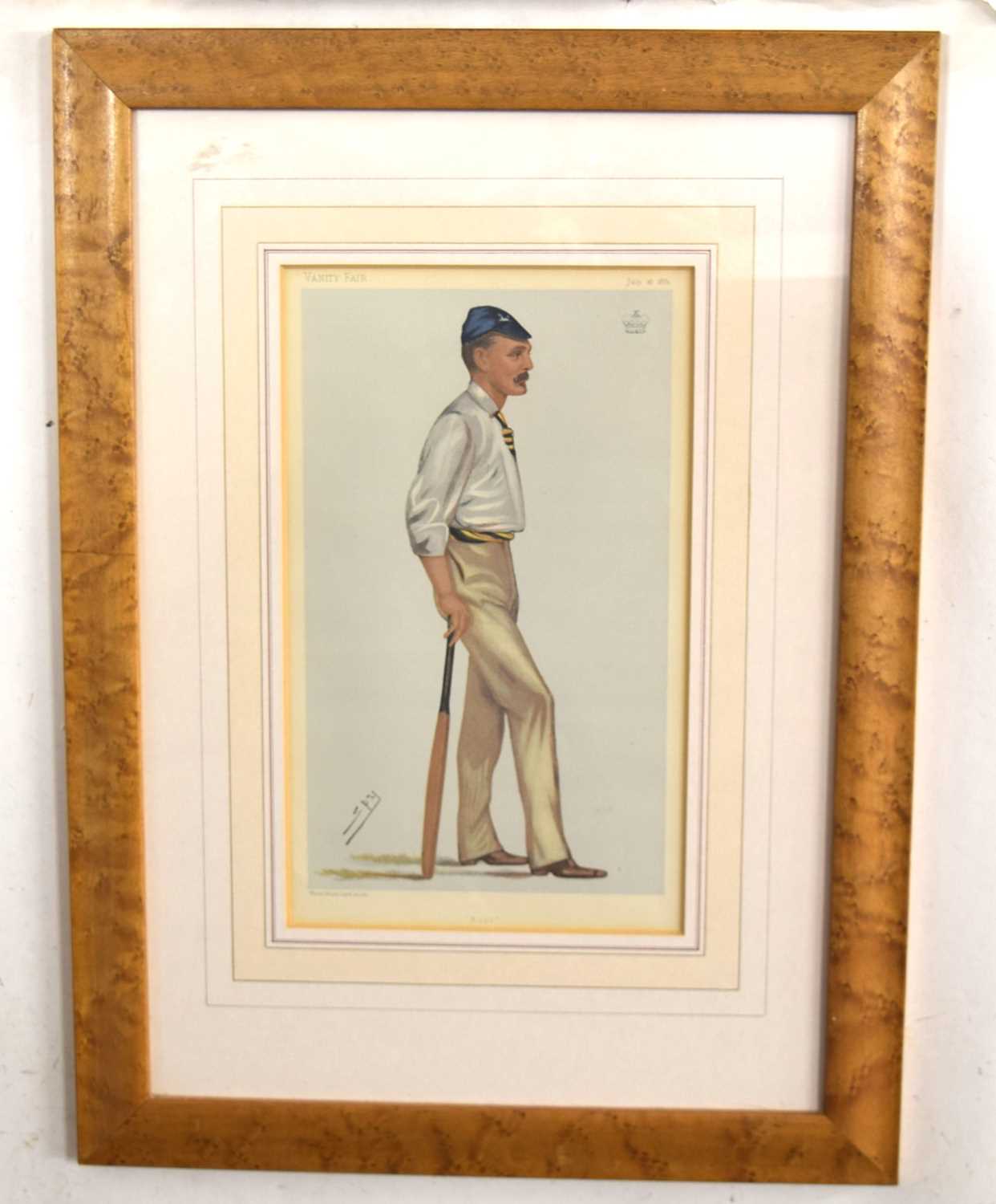 Framed Vanity Fair chromolithograph cricket caricature dated July 16th 1881 – “Kent” – Lord Harris