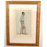 Framed Vanity Fair chromolithograph cricket caricature dated July 16th 1881 – “Kent” – Lord Harris