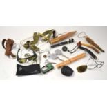 A small quantity of fishing related items to include 4x priests, scissors, measures, folding