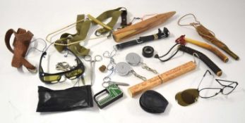 A small quantity of fishing related items to include 4x priests, scissors, measures, folding