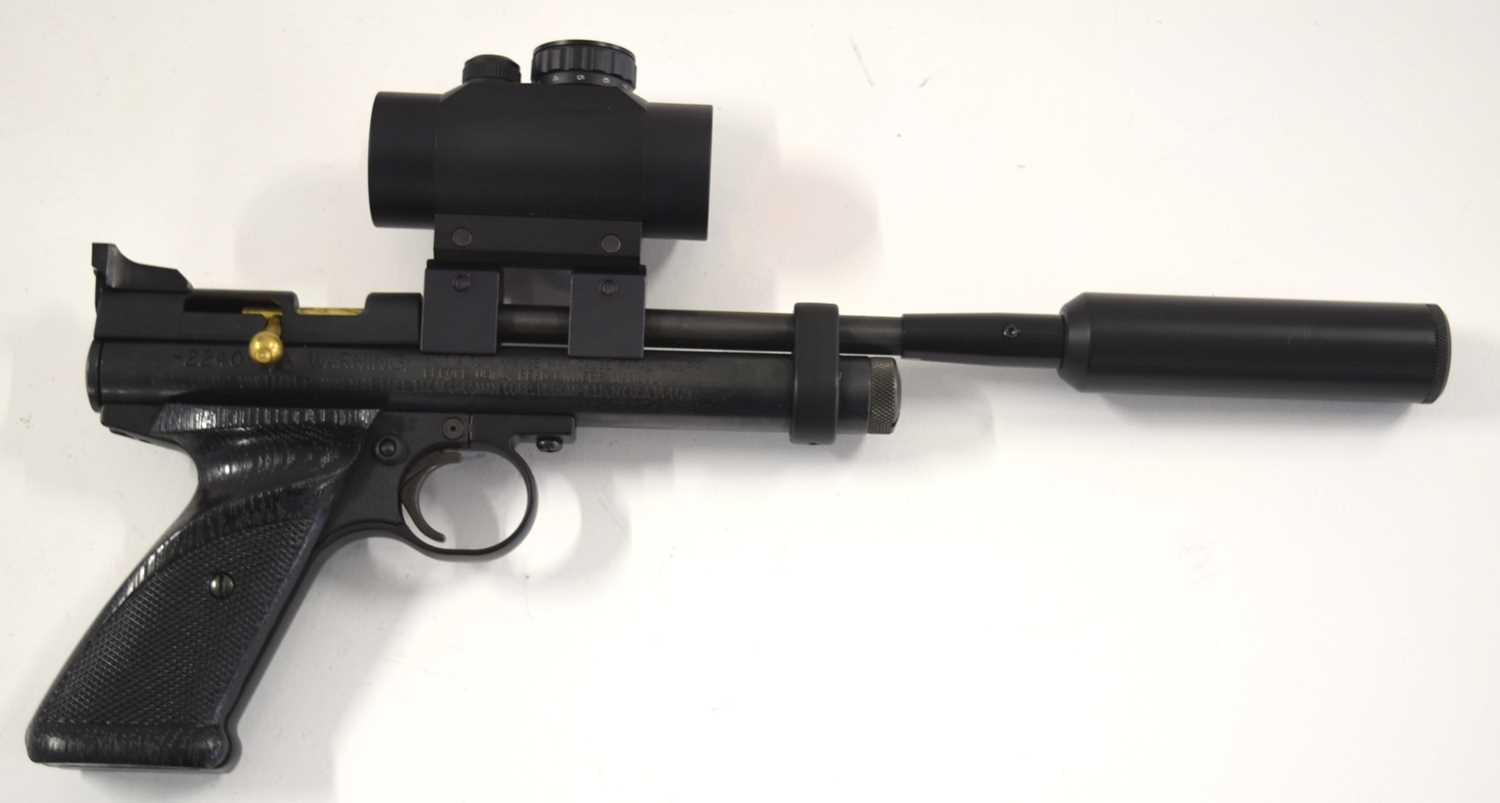 Modern .22 bolt action air pistol with Gamo red dot sight and screw on suppressor in hard travel - Image 3 of 4