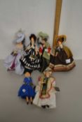 Group of costume dolls by Peggy Nisbet