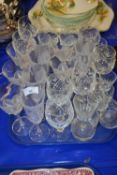 Collection of various modern drinking glasses to include Royal Albert