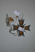 Mixed Lot: White metal pendant necklace and assorted items