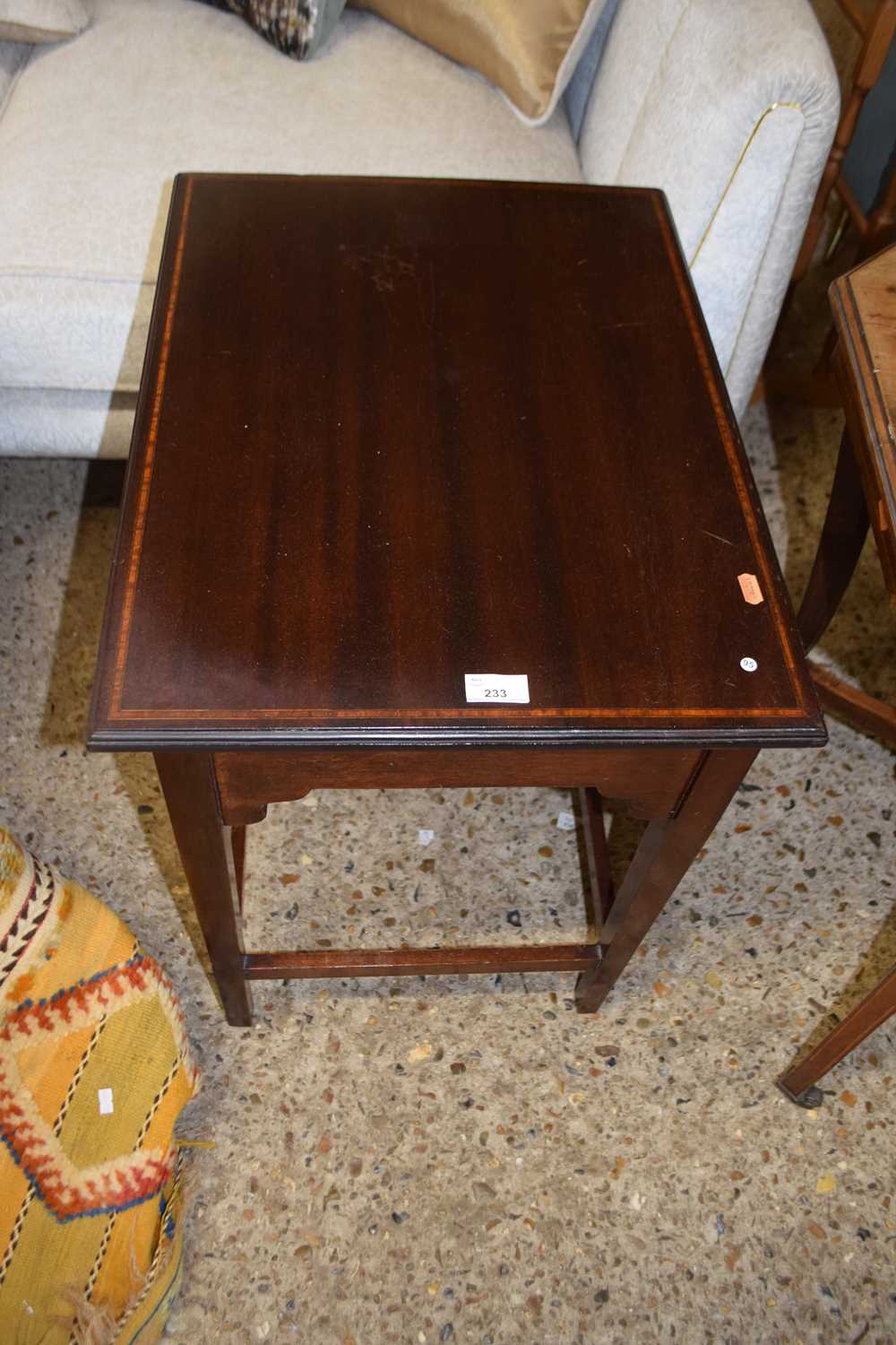 An Edwardian inlaid mahogany occasional table (Item 95 on vendor list)