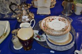 Tray of various assorted mixed wares to include a Carlton ware Rouge Royale vase, silver plated