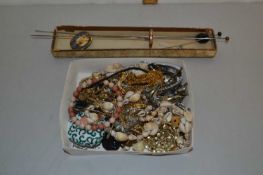 Mixed Lot: Various assorted costume jewellery, hat pins etc