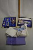 Mixed Lot: Various Wedgwood Jasper ware items together with a quantity of Aynsley knives and forks
