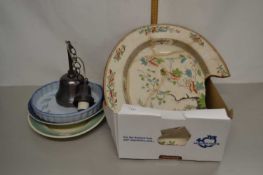 Mixed Lot: Suzie Cooper meat plate, various other ceremics and a ceiling light fitting