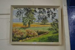 Don Byron, country scene, oil on board