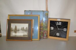Mixed Lot: Various pictures to include H A Harbour, study of The Waveney together with further print