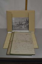 Two folding Ordnance Survey maps with linen backs for the Norfolk villages of Great Fransham and