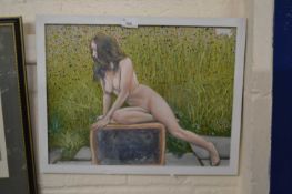 Krys Leach, Garden Palace, study of a nude, framed and glazed