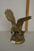 A heavy brass model of an eagle
