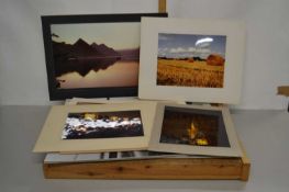 Mixed Lot: Various photographic prints in a wooden case