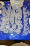 A collection of Waterford and other crystal glass wares to include wine glasses flutes, small